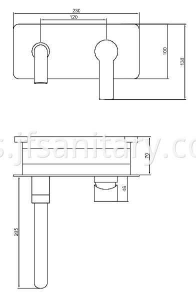 Size Of Single Handle Concealed Washbasin Mixer